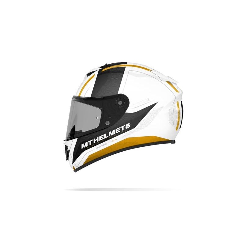 Cască de motociclist MT Rapide Duel integrală alb-auriu