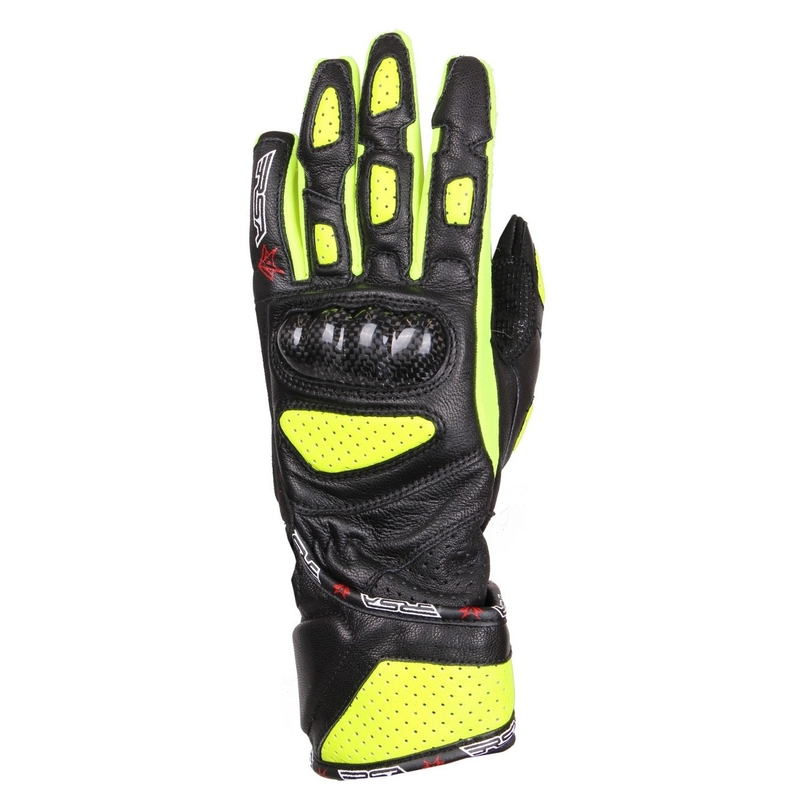 Mănuși de motociclete pentru femei RSA RX-1 negru-fluo galben výprodej lichidare