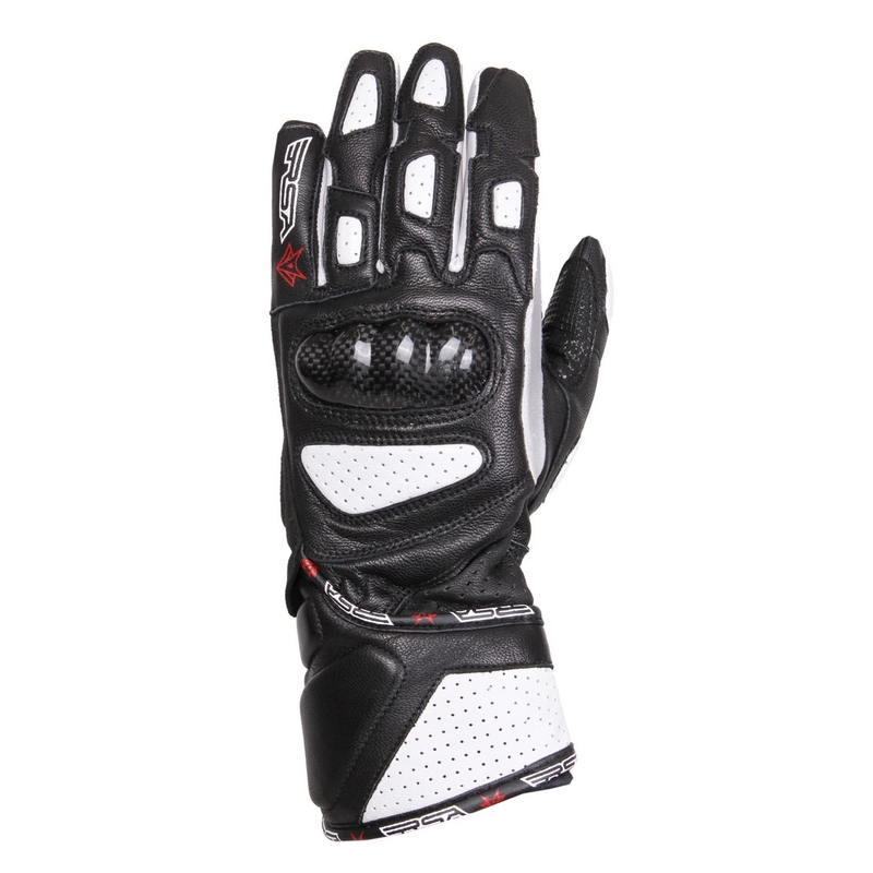 Mănuși de motocicletă pentru femei RSA RX-1 negru și alb