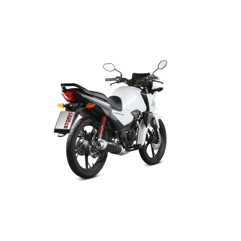 Sistem de evacuare complet 1x1 STORM GP Negru pentru HONDA CB 125 F / GLR 125 2021-2024