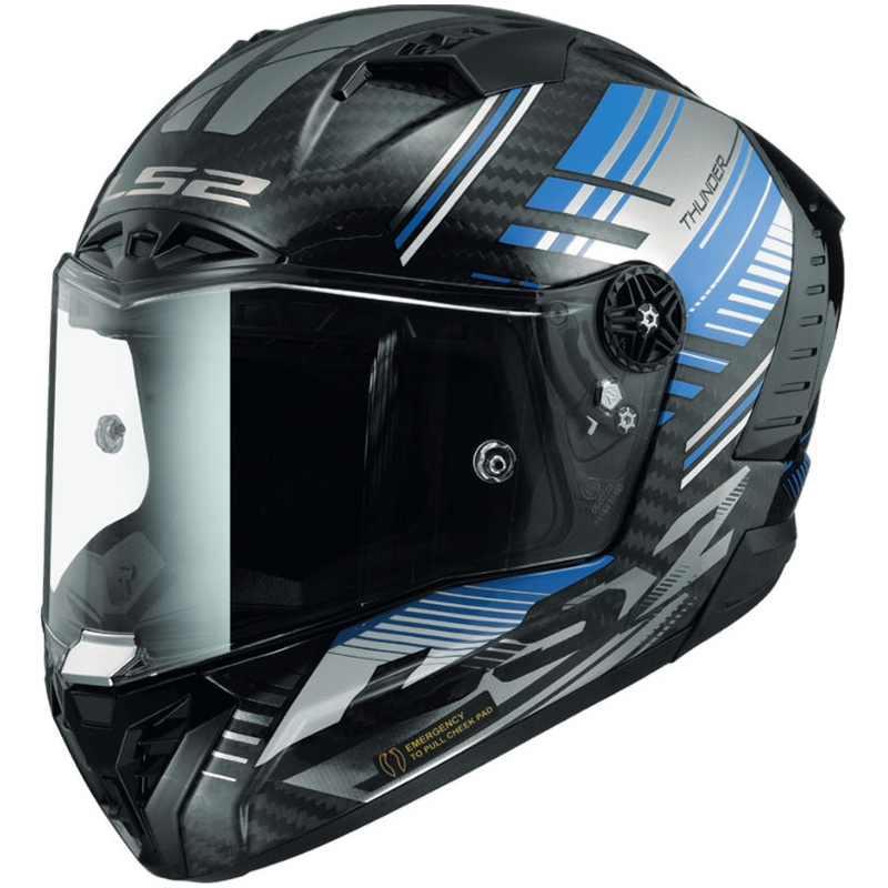 LS2 FF805 Thunder Thunder Carbon Volt negru-albastru Cască de motocicletă integrală LS2 FF805 Thunder Carbon Volt negru-albastru