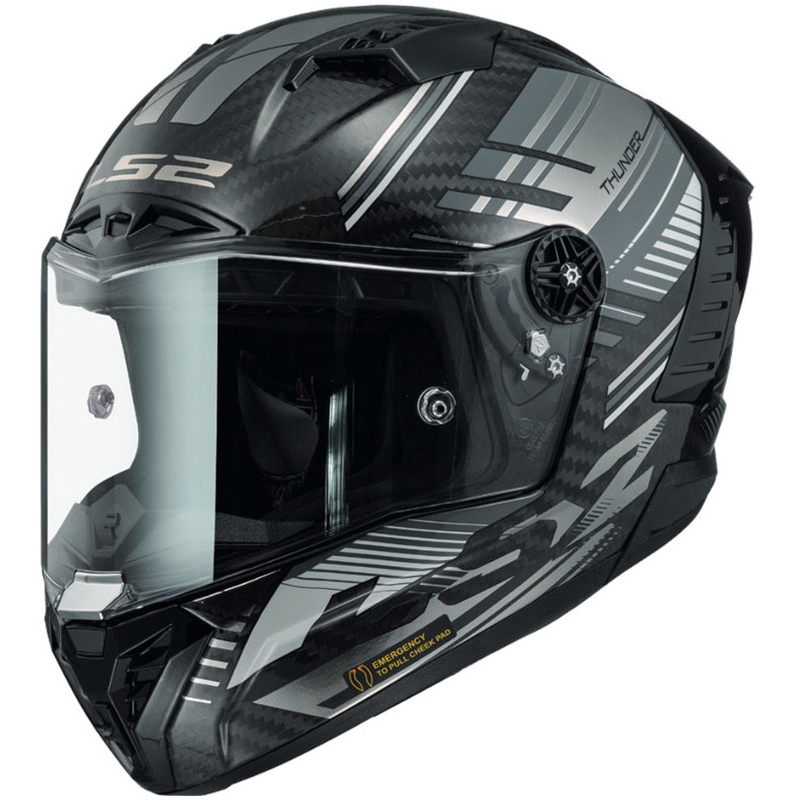 Cască de motocicletă LS2 FF805 Thunder Carbon Volt negru-gri integrală LS2 FF805 Thunder Carbon Volt negru-gri