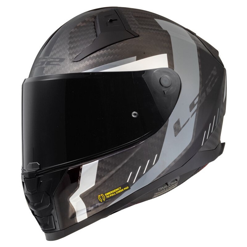 LS2 FF811 Vector II Vector II Carbon Grid Cască de motocicletă integrată neagră/gri mată LS2 FF811 Vector II Carbon Grid Black/Grey Matte