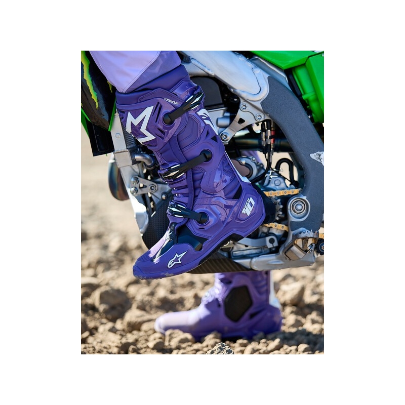 Ghete moto Alpinestars Tech 10 violet-negru-alb