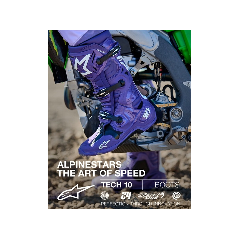 Ghete moto Alpinestars Tech 10 violet-negru-alb