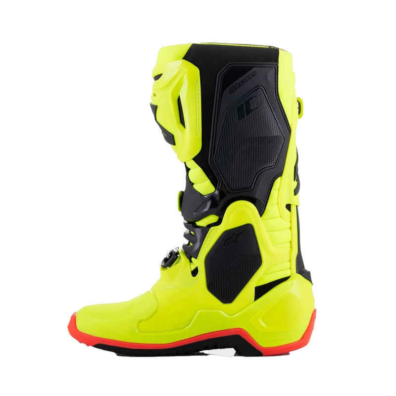 Ghete motociclete Alpinestars Tech 10 galben fluo-negru-roșu fluo