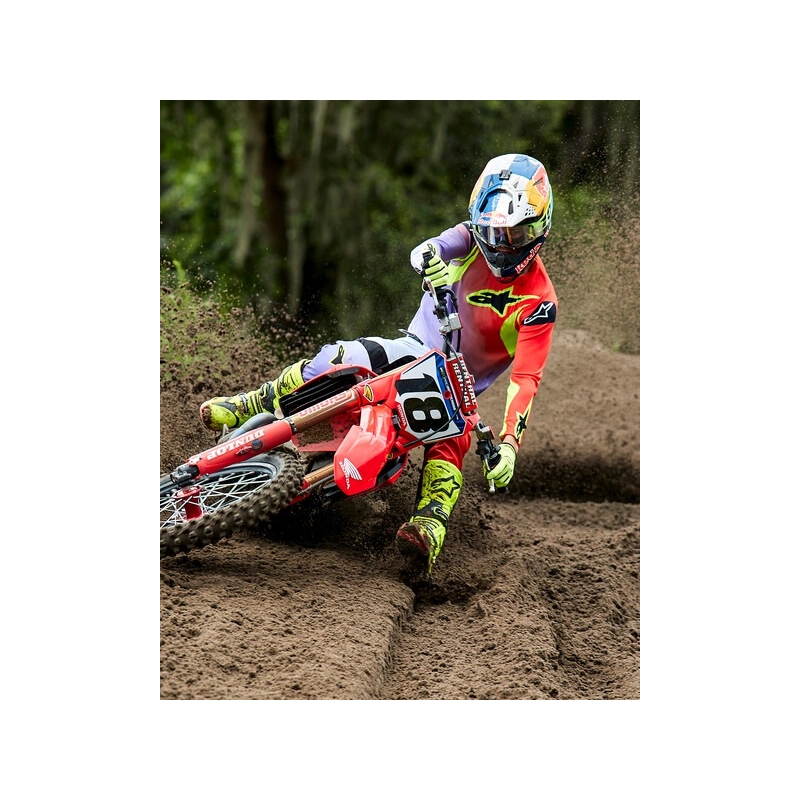 Ghete motociclete Alpinestars Tech 10 galben fluo-negru-roșu fluo