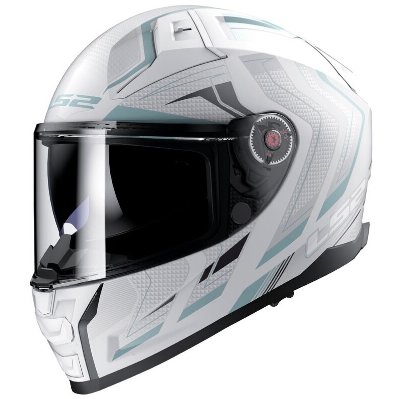 LS2 FF811 Vector II Vector II Alizer cască de motociclist integrală alb-argintiu mată