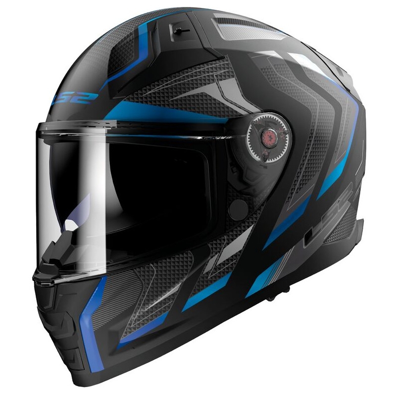 Cască de motociclist LS2 FF811 Vector II Alizer neagră și albastră mată integrală LS2 FF811 Vector II Alizer