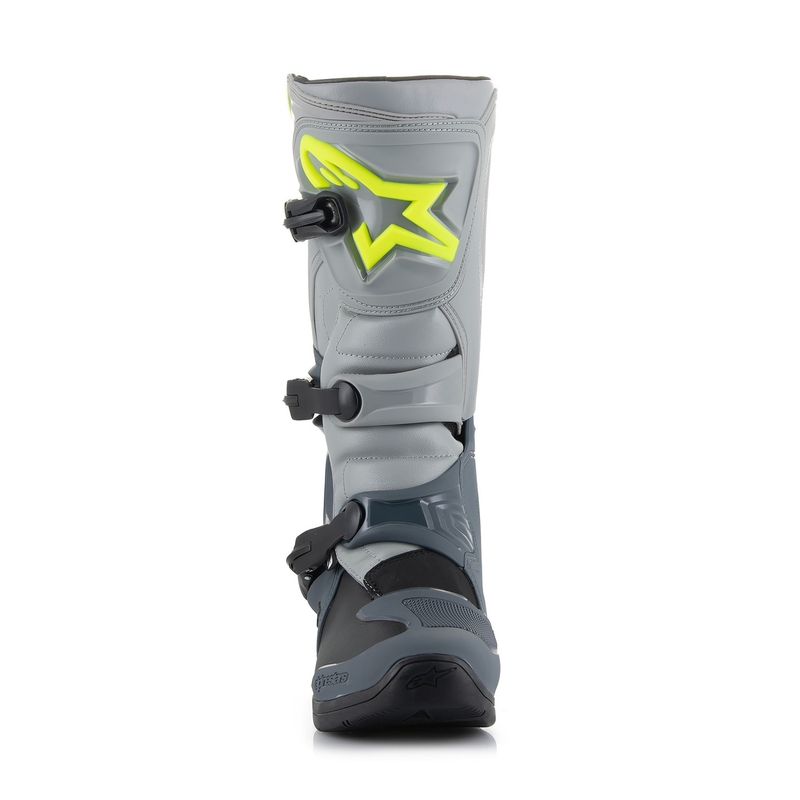 Ghete moto Alpinestars Tech 3 gri deschis-negru-galben fluo