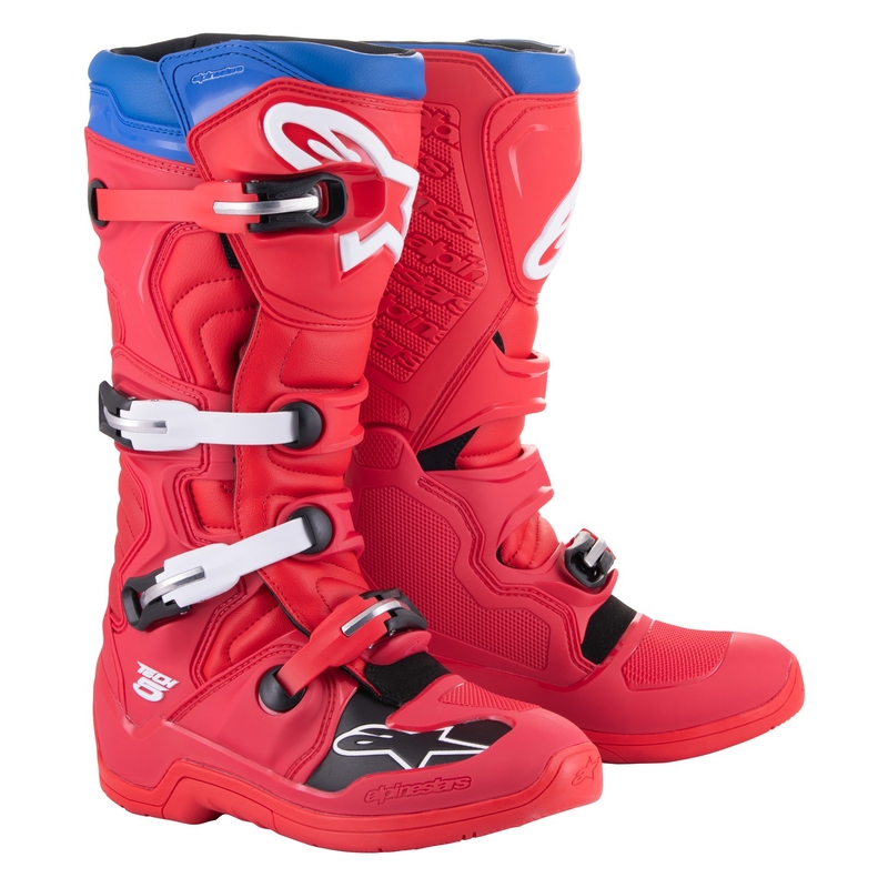 Ghete moto Alpinestars Tech 5 roșu-albastru-alb-negru