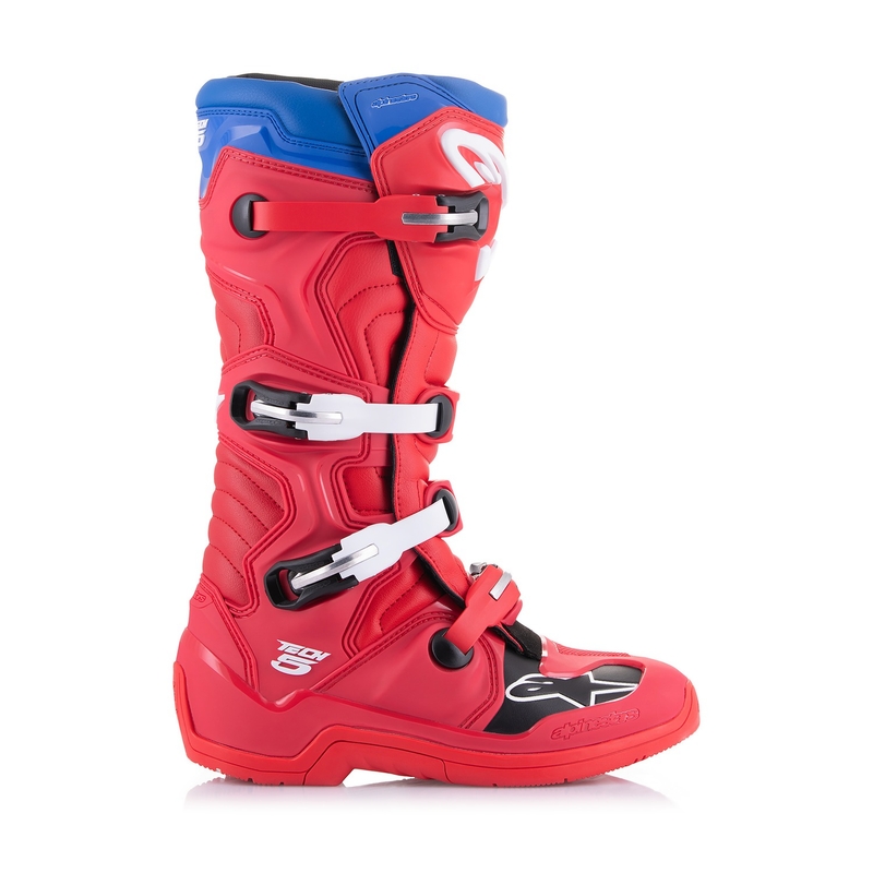 Ghete moto Alpinestars Tech 5 roșu-albastru-alb-negru