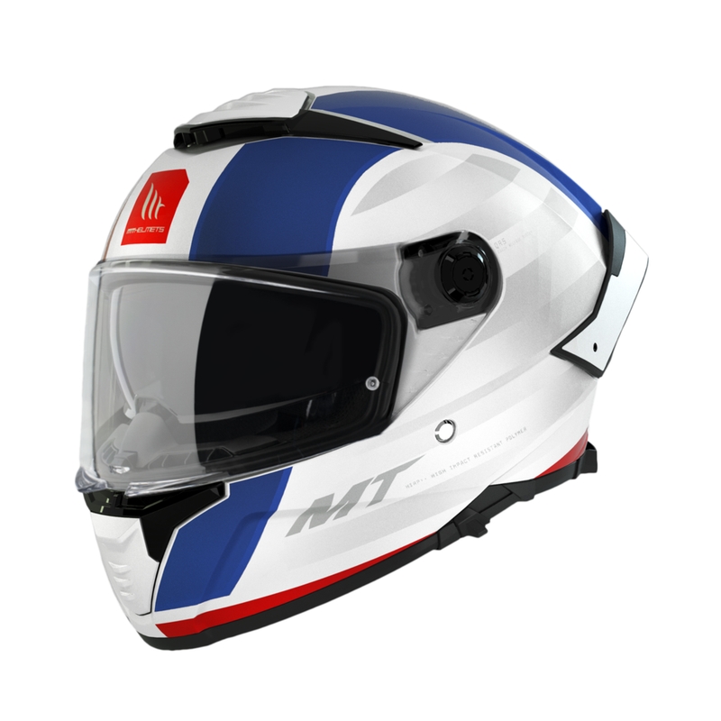 Cască integrală pentru motocicletă MT THUNDER 4 SV TREADS C7 alb-albastru