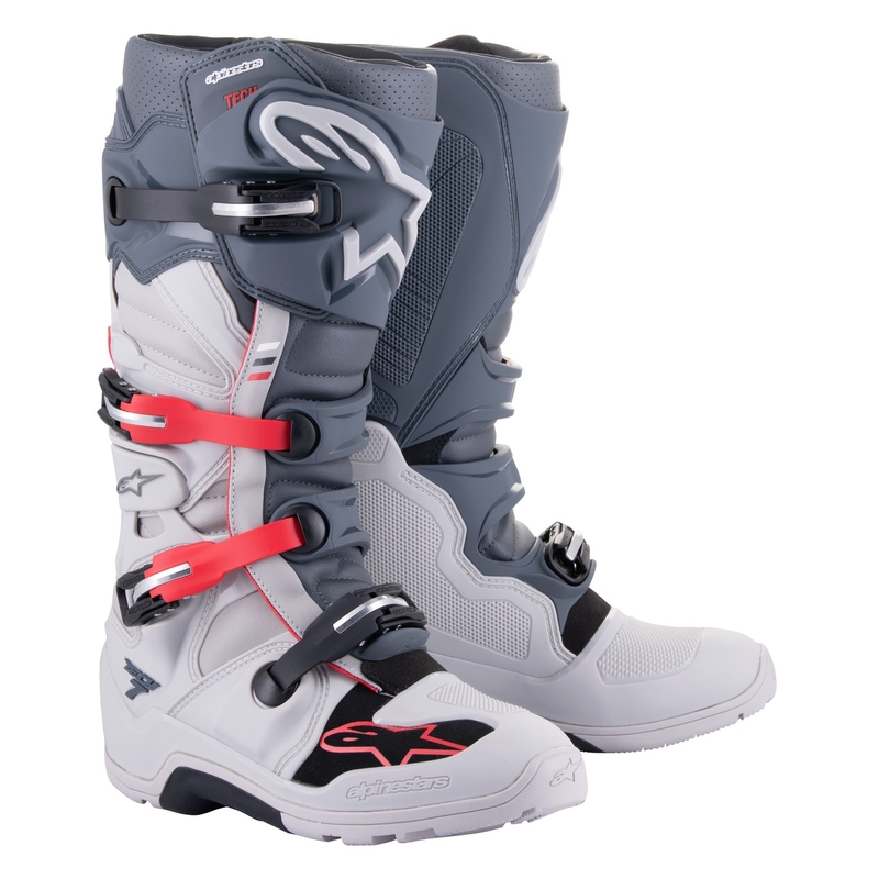 Alpinestars Tech 7 Enduro 2024 cizme de motocicletă gri-fluo-negru