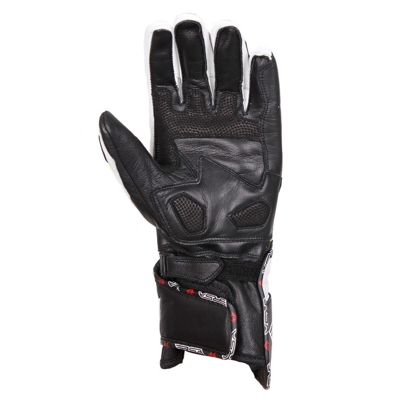 Mănuși pentru motociclete RSA Gappa negru-alb-alb-galben-fluo