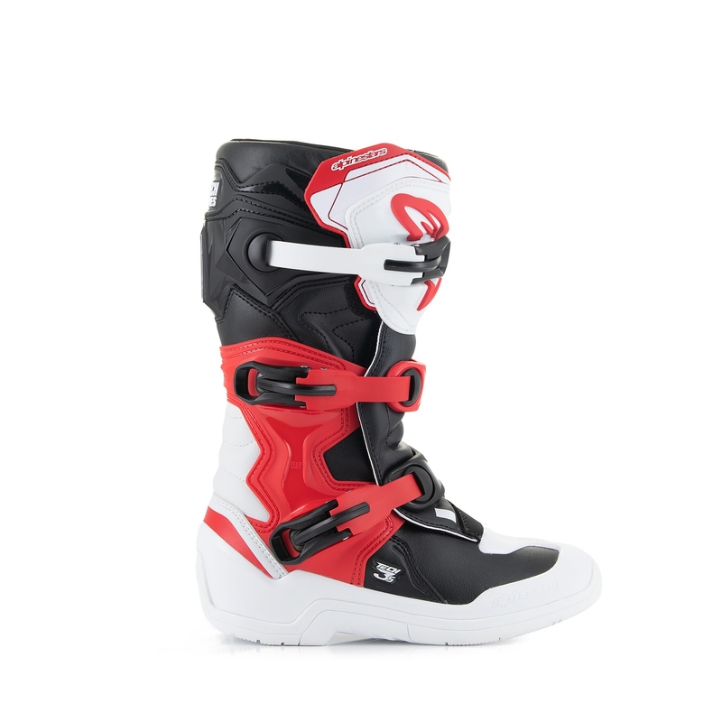 Alpinestars Tech 3S Youth alb-negru-roșu pentru copii Cizme de motocicletă pentru copii
