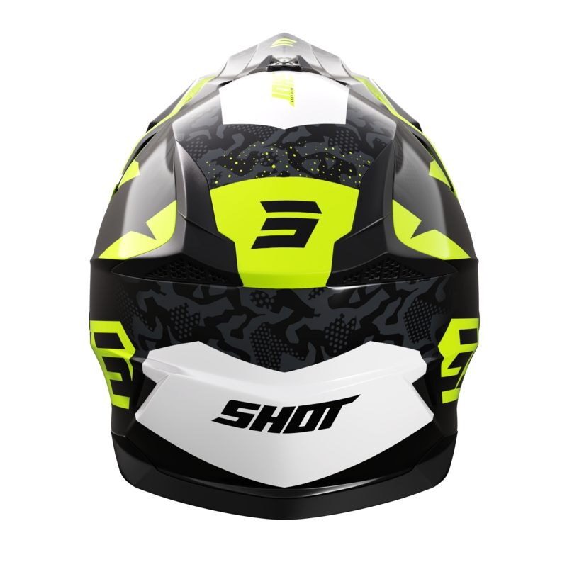 Cască de motocross Shot Pulse Airfit negru-alb-alb-albastru-galben lucios lichidare