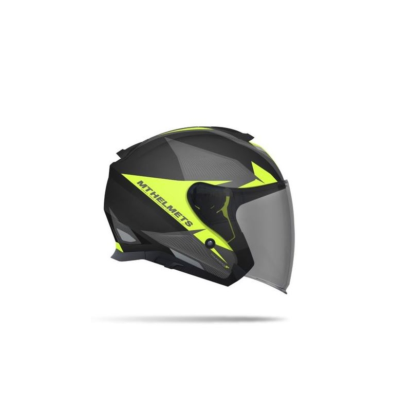 Cască de motocicletă Open MT Thunder SV Jet Wing negru mat-fluo galben výprodej lichidare