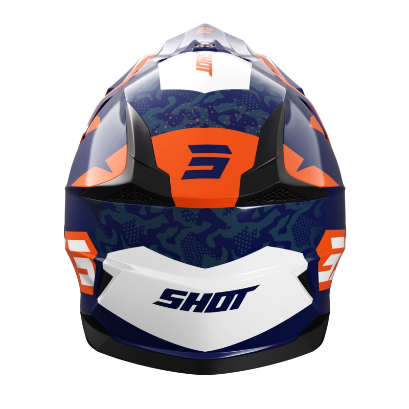 Cască de motocros Shot Pulse Airfit albastru-alb-alb-portocaliu lucios lichidare