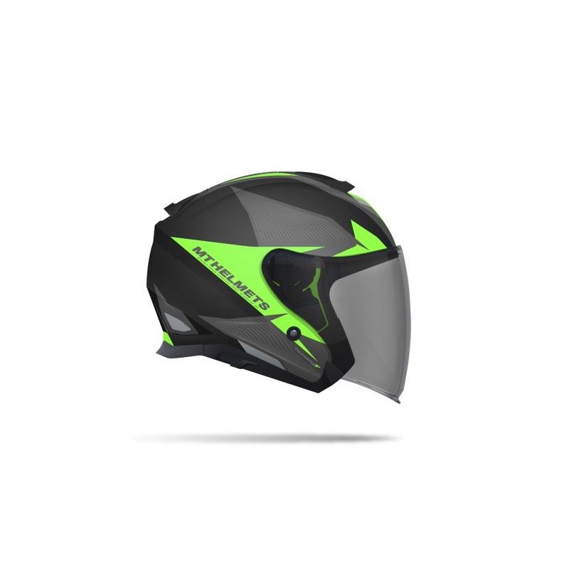 Cască de motocicletă deschisă MT Thunder SV Jet Wing negru mat-fluo verde