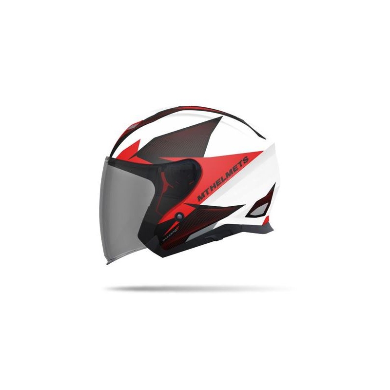 Cască de motocicletă deschisă MT Thunder SV Jet Wing alb-roșu