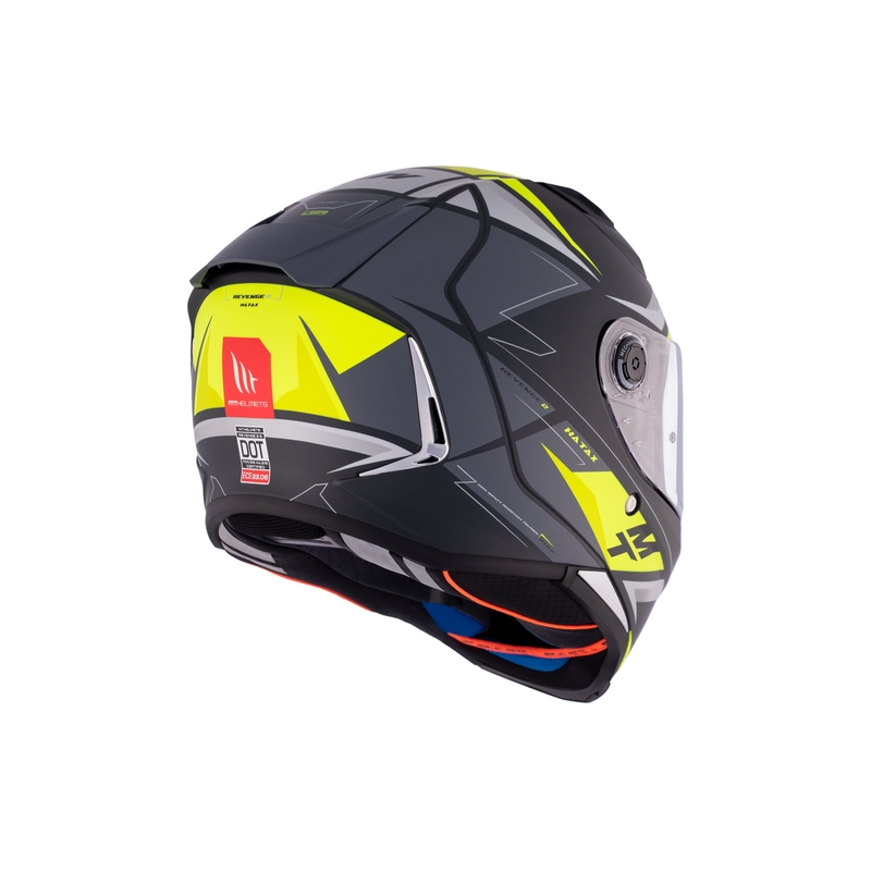 MT REVENGE 2 S HATAX C3 negru-gri-galben cască de motocicletă integrală MT REVENGE 2 S HATAX C3 negru-gri-galben
