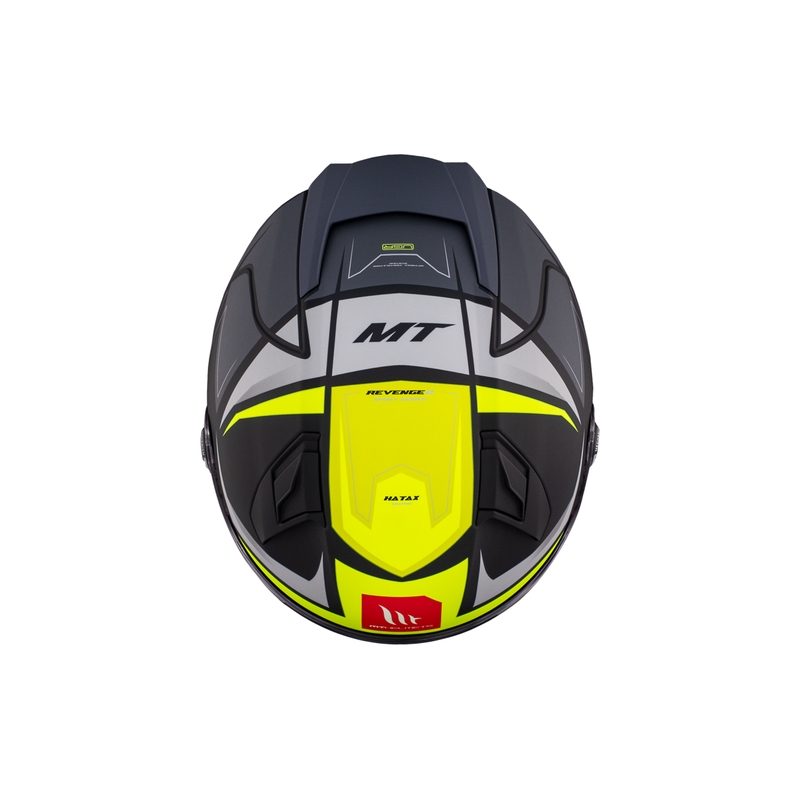 MT REVENGE 2 S HATAX C3 negru-gri-galben cască de motocicletă integrală MT REVENGE 2 S HATAX C3 negru-gri-galben