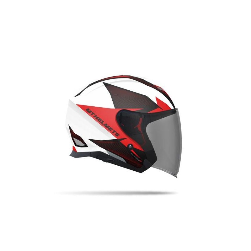 Cască de motocicletă deschisă MT Thunder SV Jet Wing alb-roșu