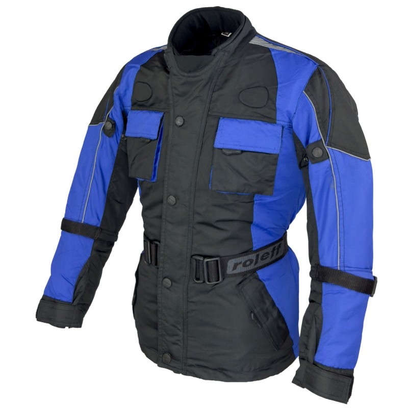 Jachetă de motocicletă pentru copii Roleff negru-albastru
