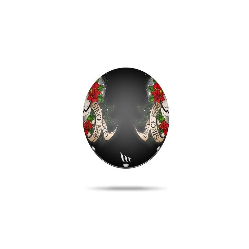 MT LeMans SV Skull &amp; Rose Cască de motocicletă deschisă roșu