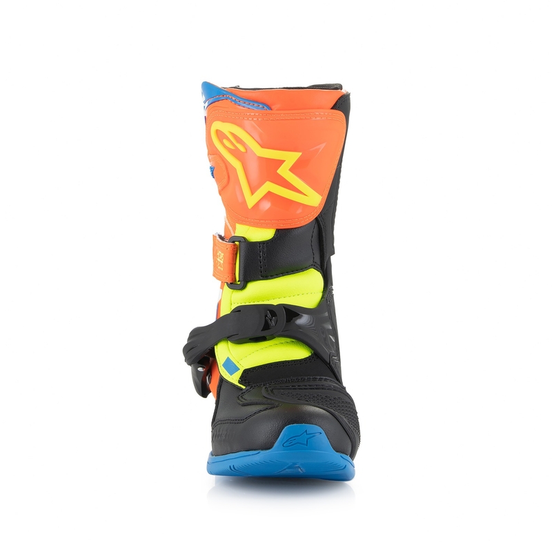 Alpinestars Tech 3S Kids Fluo Orange-Blue-Fluo Yellow-Black cizme de motocicletă pentru copii