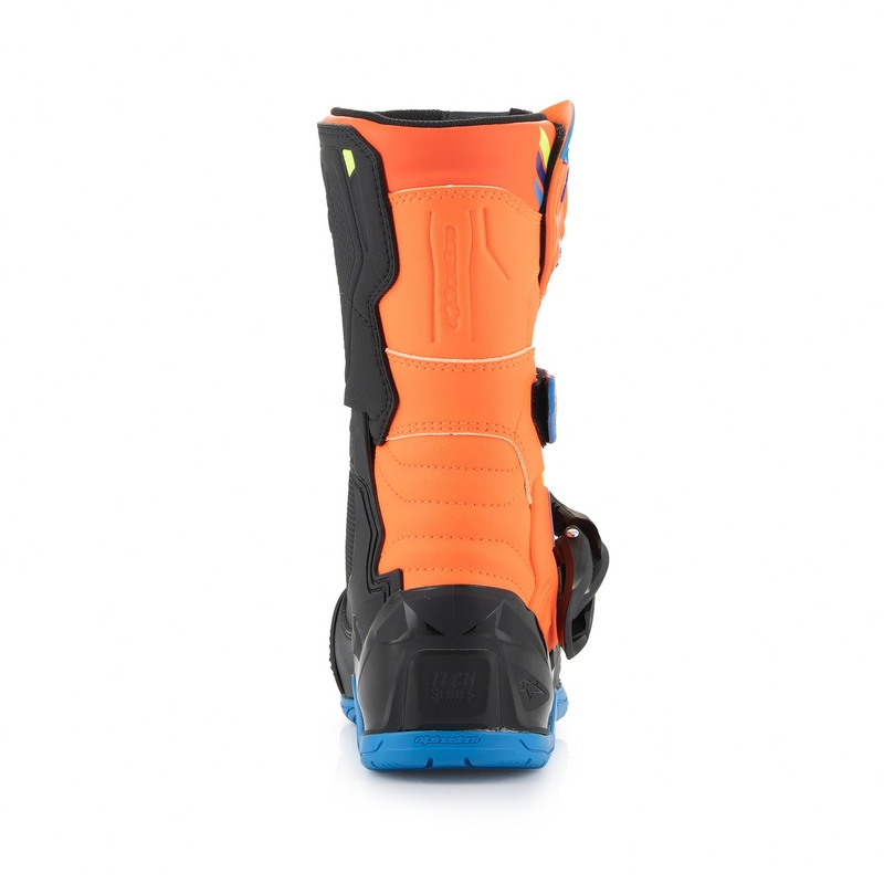 Alpinestars Tech 3S Kids Fluo Orange-Blue-Fluo Yellow-Black cizme de motocicletă pentru copii