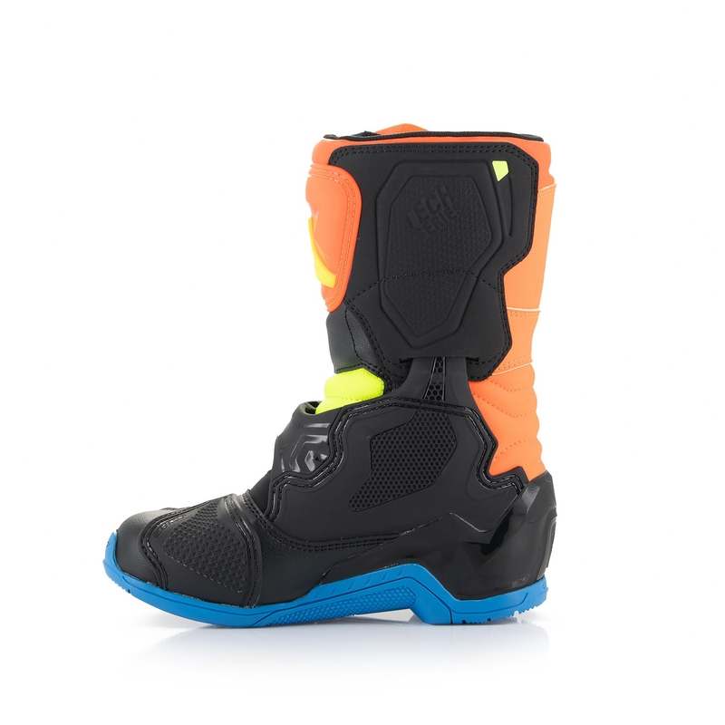 Alpinestars Tech 3S Kids Fluo Orange-Blue-Fluo Yellow-Black cizme de motocicletă pentru copii