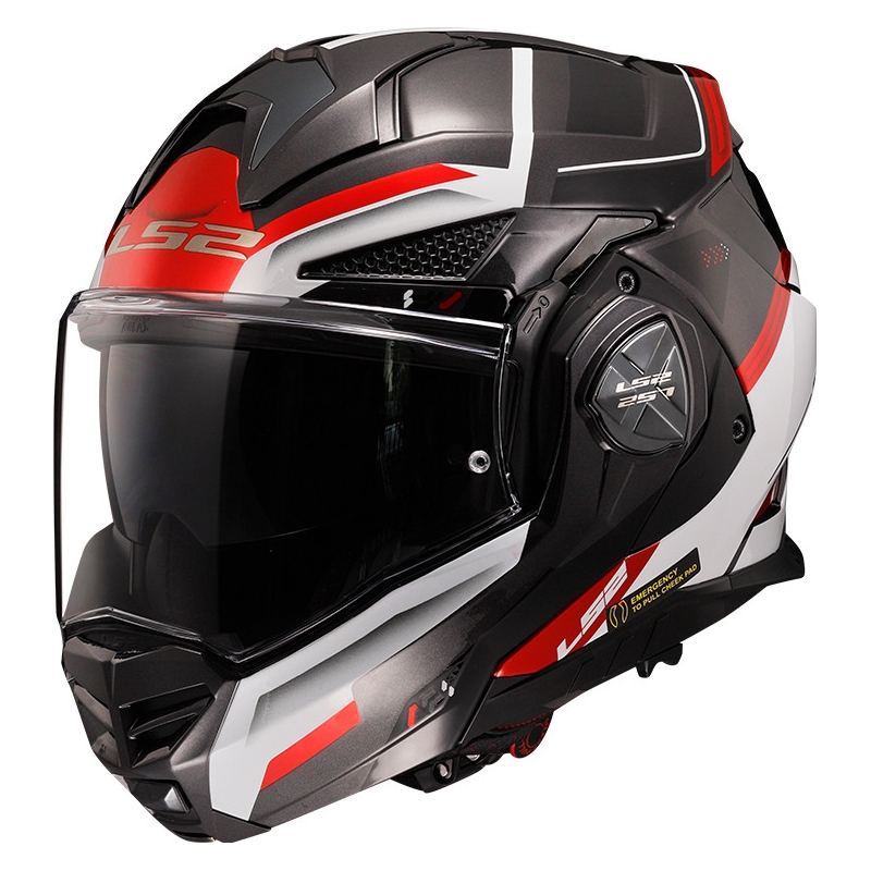 Cască de motocicletă rabatabilă LS2 FF901 Advant X Spectrum negru-alb-roșu