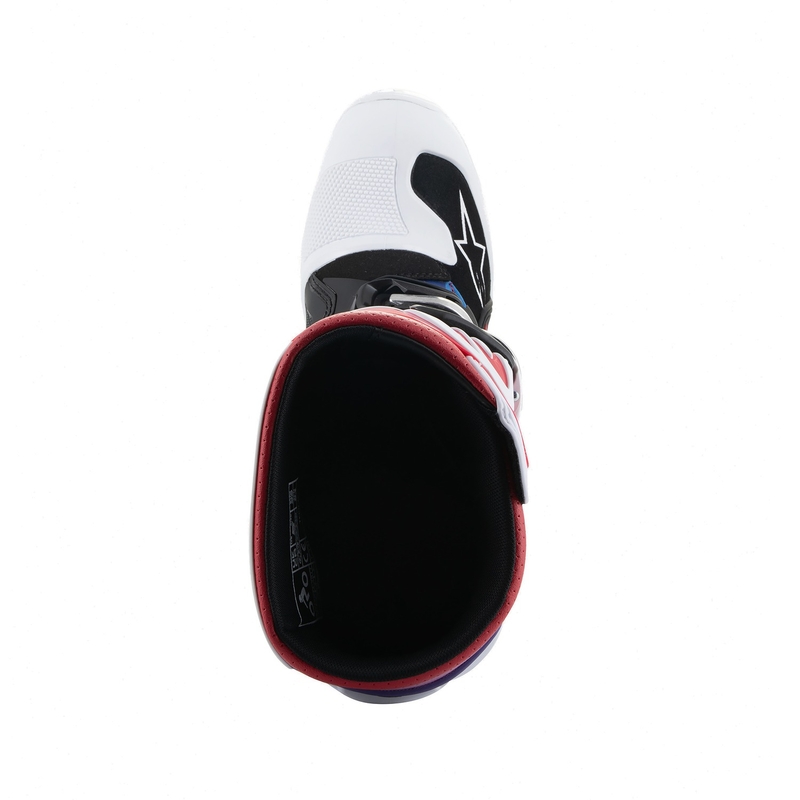 Ghete motocross Alpinestars Tech 7 S pentru copii, alb-negru-roșu-albastru-violet