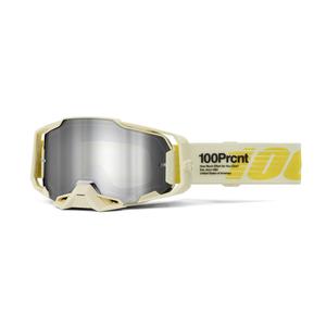 Ochelari de motocros 100% ARMEGA Barely gold (plexi argintiu oglindit)