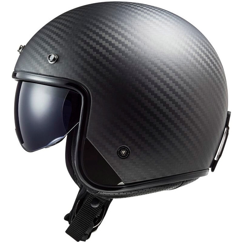 Cască de motocicletă deschisă LS2 OF601 Bob II Carbon Solid negru mat