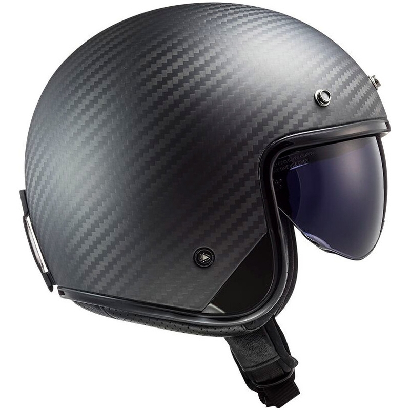 Cască de motocicletă deschisă LS2 OF601 Bob II Carbon Solid negru mat