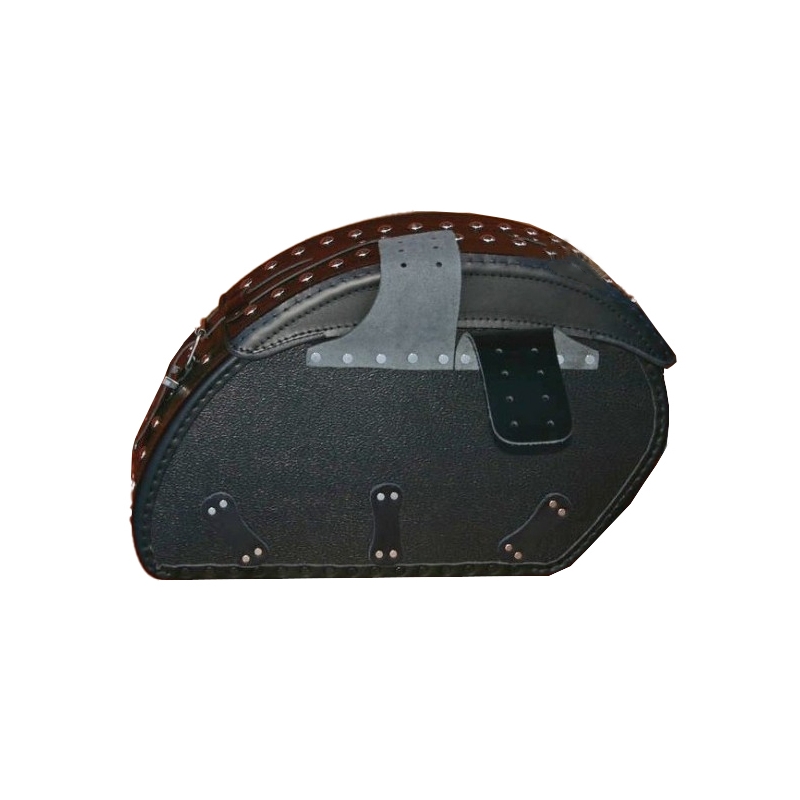 Geamantane din piele pentru motociclete RSA S152 negru cu nituri 18 l