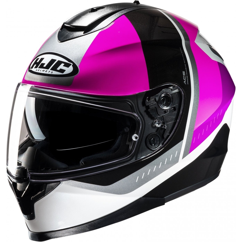 Cască integrală pentru motociclete HJC C70N Alia MC8 negru-alb-roz