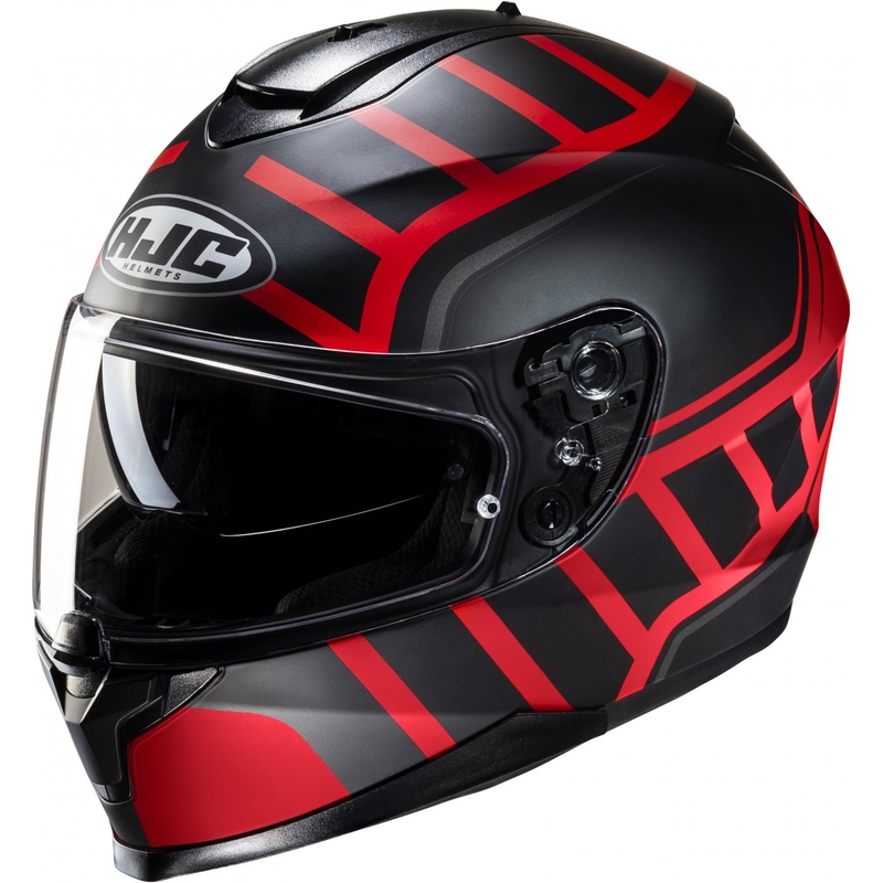Cască integrală de motocicletă HJC cască C70N Holt MC1SF negru-roșu