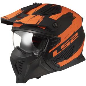 Cască de motocicletă LS2 OF606 Drifter Mud negru-portocaliu mată