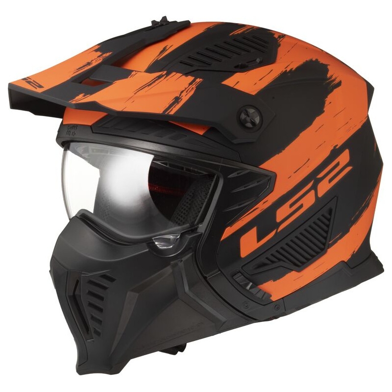 Cască de motocicletă LS2 OF606 Drifter Mud negru-portocaliu mată