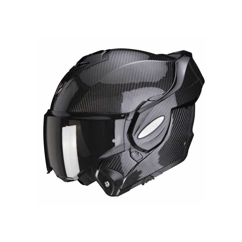 Cască de protecție Scorpion EXO-TECH EVO Carbon negru lucios cu vârful lucios - II. calitate