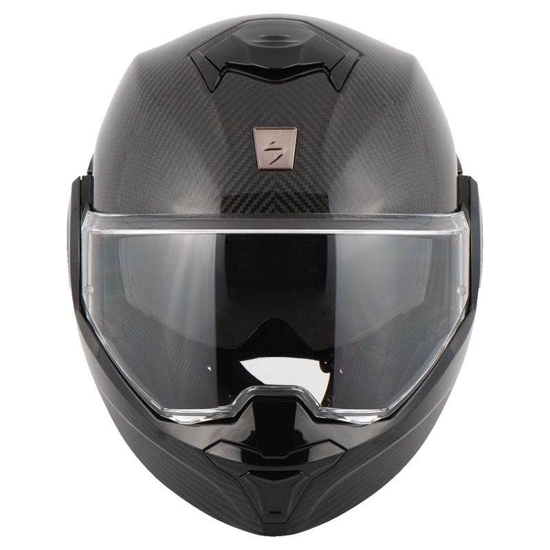 Cască de protecție Scorpion EXO-TECH EVO Carbon negru lucios cu vârful lucios - II. calitate
