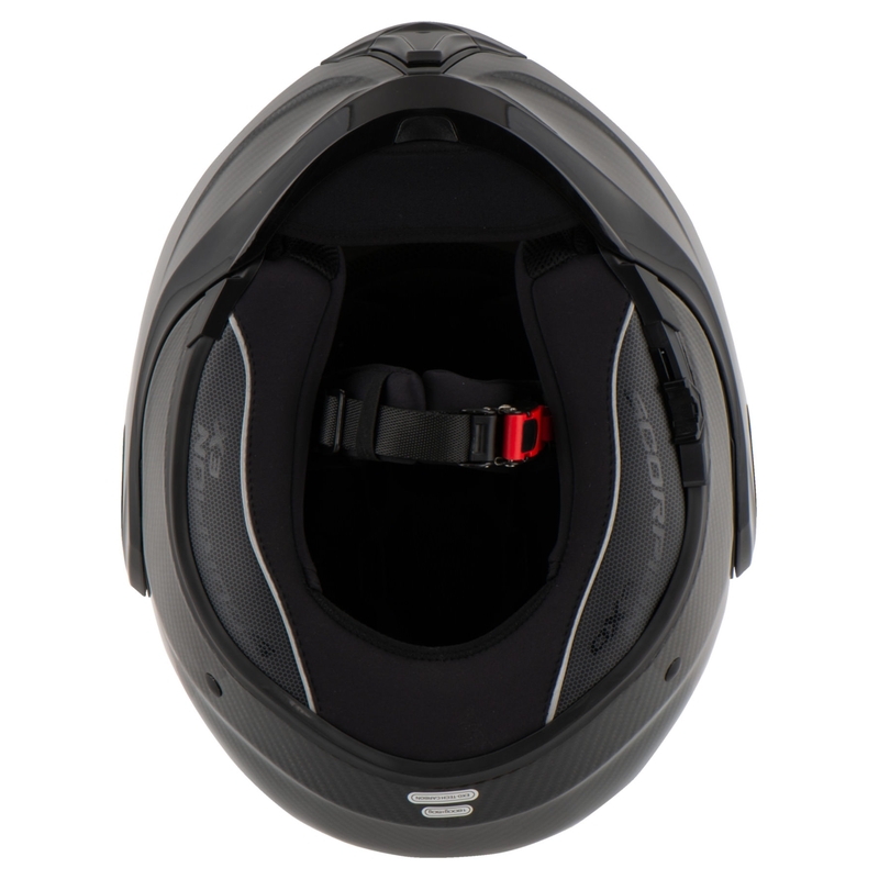 Cască de protecție Scorpion EXO-TECH EVO Carbon negru lucios cu vârful lucios - II. calitate