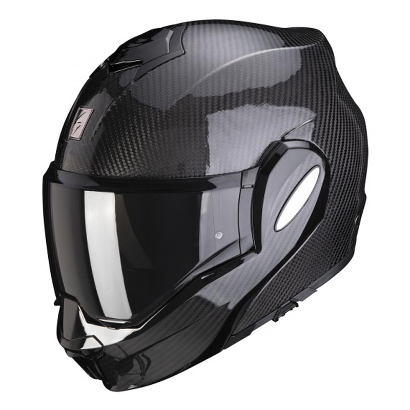 Cască de protecție Scorpion EXO-TECH EVO Carbon negru lucios cu vârful lucios - II. calitate