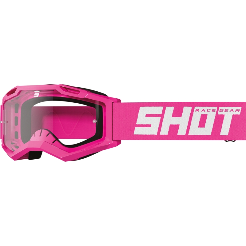 Ochelari de motocross pentru copii Shot Rocket Kid 2.0 roz (plexi transparent)