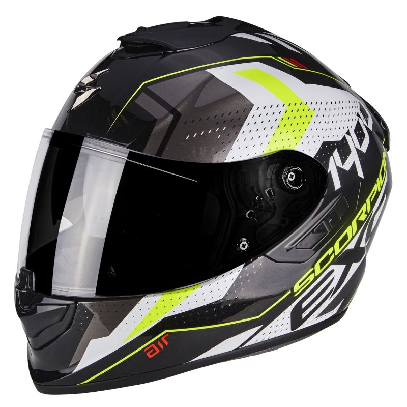Casca de motocicletă integrală Scorpion Exo-1400 Air T-shirt negru-fluo galben lichidare