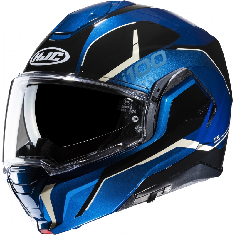HJC i100 Lorix MC2 negru-alb-albastru cască de motocicletă flip-up